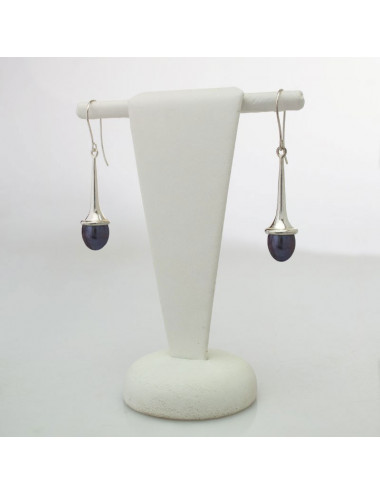 Silver earrings with freshwater pearls KDB2S
