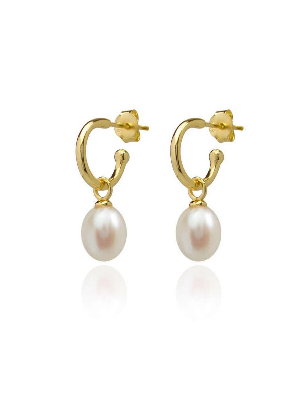 Silver earrings with freshwater pearls YAE1668S