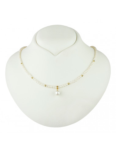 Gold round pearl necklace...