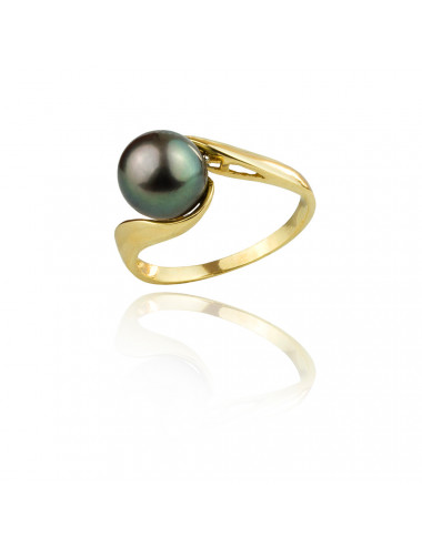 Gold ring with Tahiti pearl...