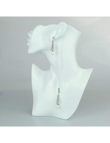 Silver Earrings with Pearl...
