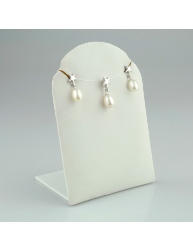 Silver star earrings with...