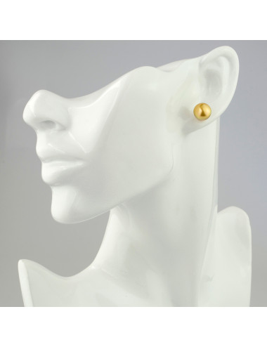 Gold post earrings with South Sea pearls of baroque shape and natural gold color KbSS1011G