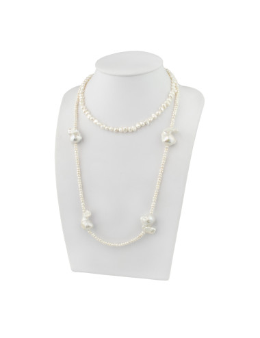 Necklace with baroque pearls of different sizes NB40200S