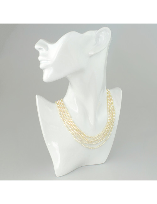 5-Ring Small Pearl Necklace...