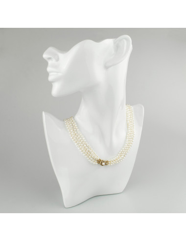 5-row necklace of fine pearls and gold elements NR34x5G5