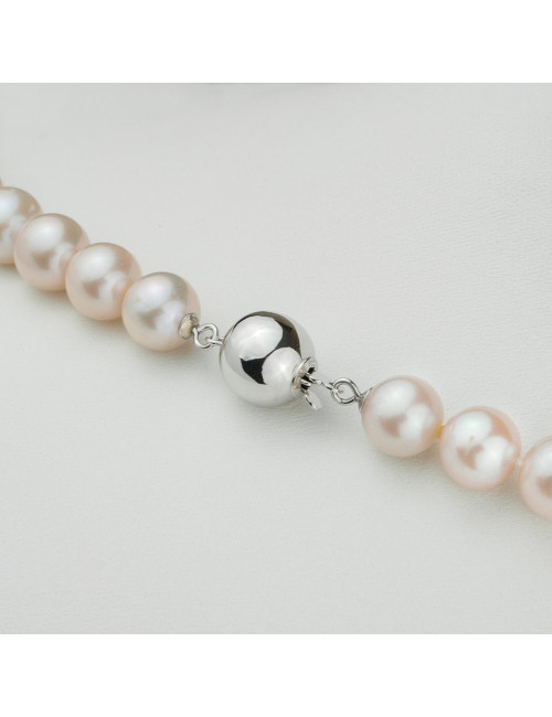 Heather pearl necklace with white gold ball clasp NO910G3