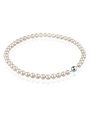Heather pearl necklace with white gold ball clasp NO910G3