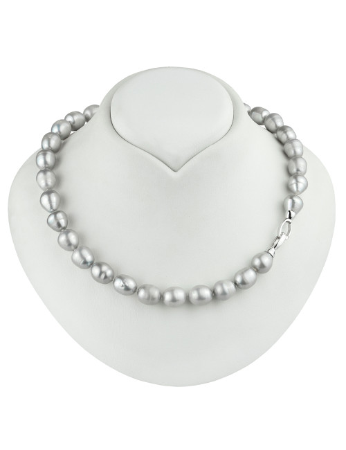 Grey Oval Pearl Necklace...
