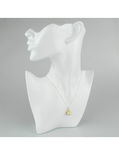 Złoty łańcuszek ze złocistą perłą South Sea i diamentami LAND11512G