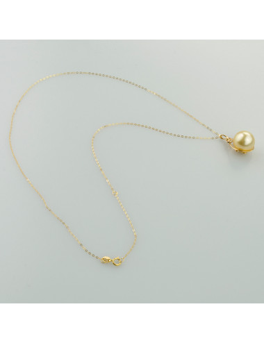 Gold chain with golden South Sea pearl and diamonds LAND11512G