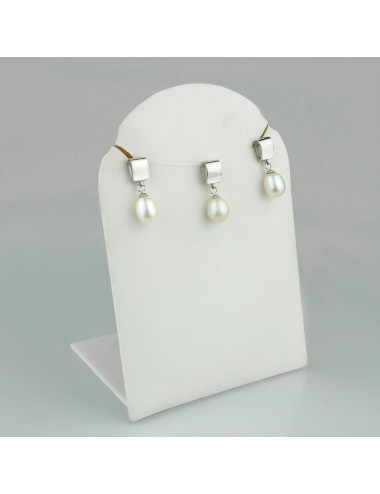 Komplet srebrnej biżuterii z perłą o minimalistycznej formie FEP302207S