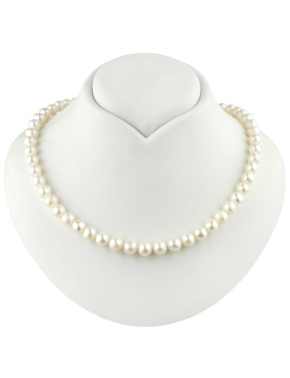 Classic 7-8mm diameter white freshwater pearl necklace NK7080G