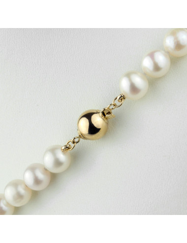 Classic 7-8mm diameter white freshwater pearl necklace NK7080G