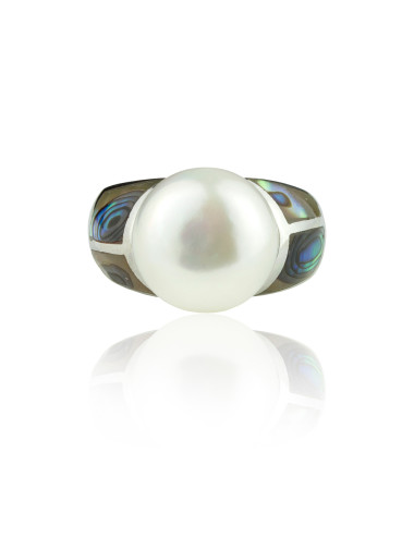 Silver Ring with Real Pearl...