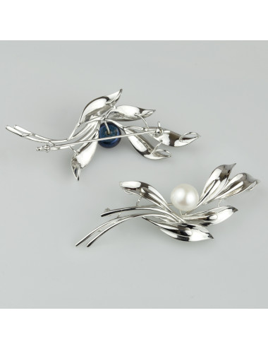 Silver Brooch with Large...