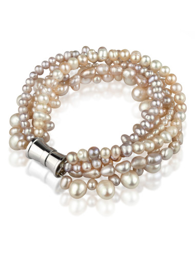 Pink Pearls 6-Ring Bracelet BMIX2M