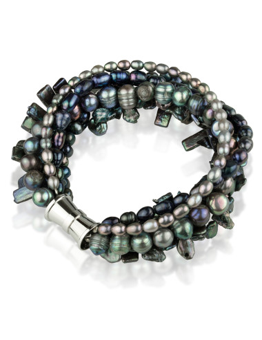 Dark Pearls 6-Ring Bracelet BMIX2M