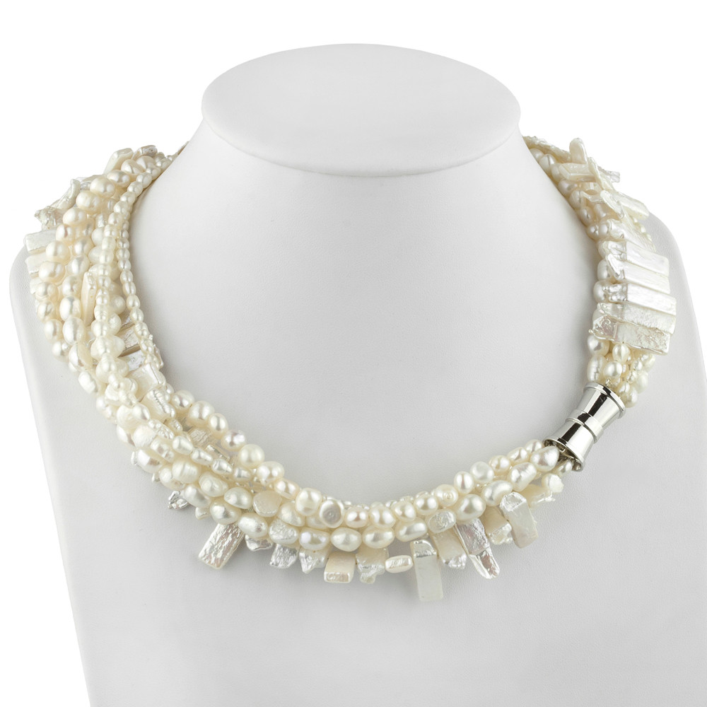 White Pearls 6-Row Necklace NMIX2M