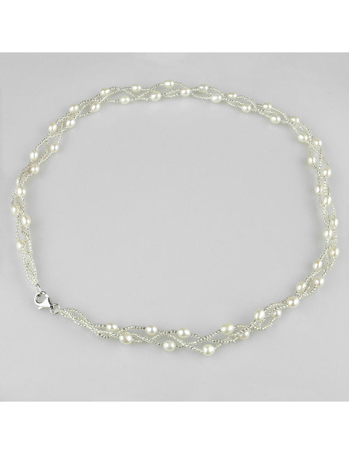 Silver Pearl Necklace NR56x3S1