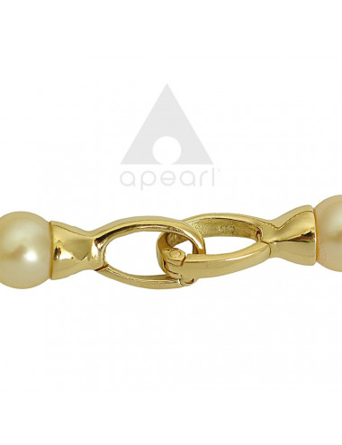Naszyjnik ze złotych pereł Akoya z dwustronnym zapięciem zatrzaskowym KJP011-12