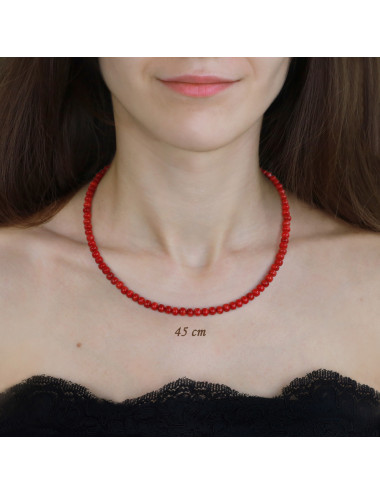 Red rondelle coral necklace NK5060S