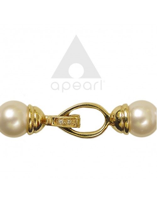 Akoya pearl bracelet with gold clasp decorated with diamonds Bm758G6085