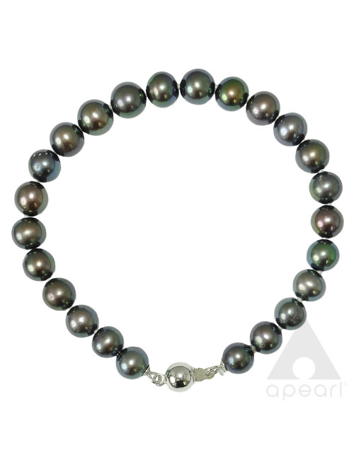 Dark pearl bracelet with white gold clasp BO775WGC