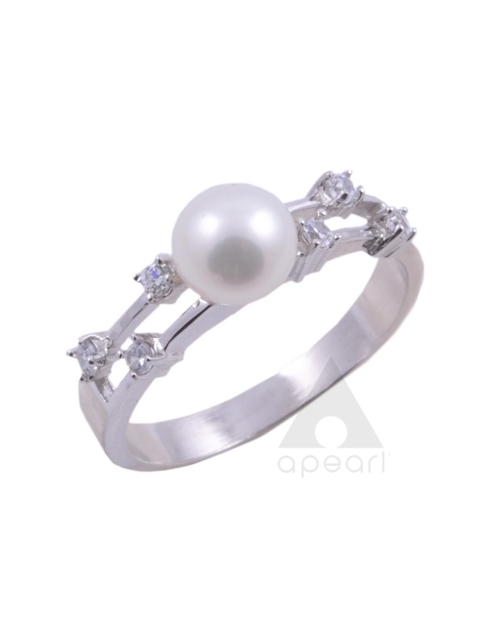 Srebrny pierścionek z perłą Biwa R1803S