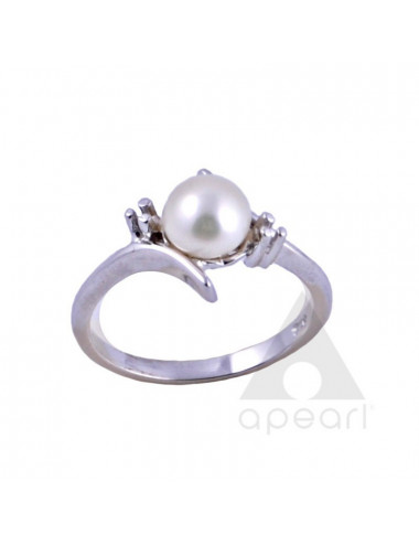 Srebrny pierścionek z perłą Biwa R1794S