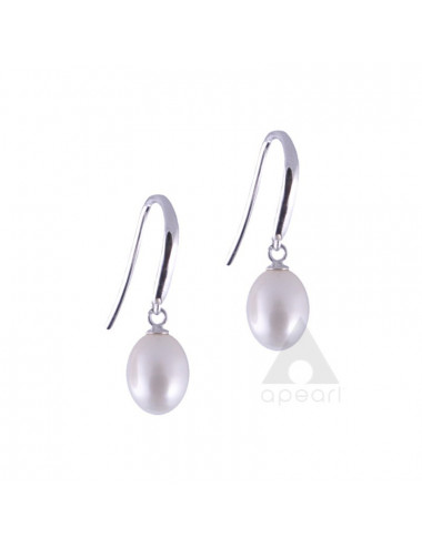 Sterling Silver Earrings with Real Pearl E444S