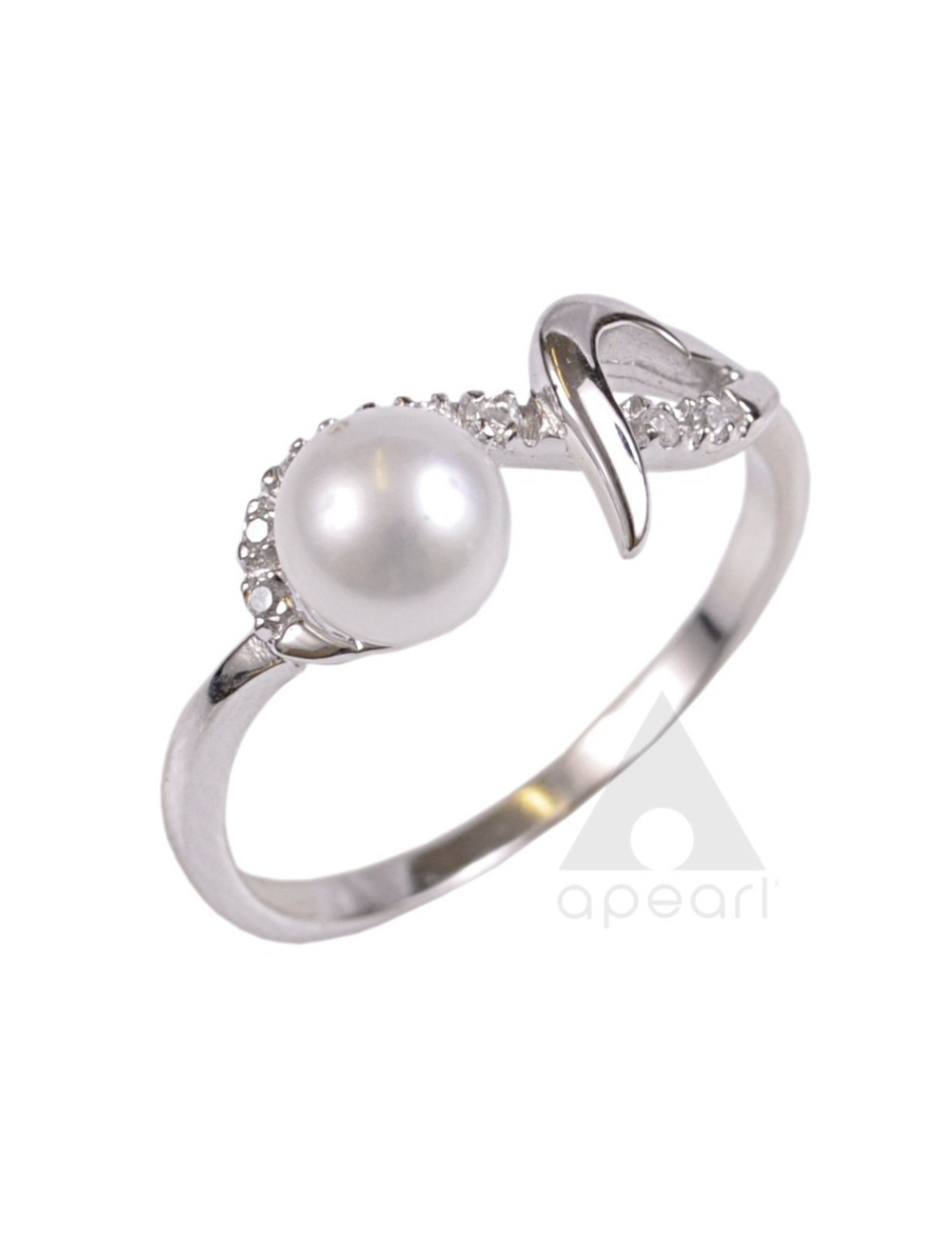 Srebrny pierścionek z perłą Biwa R1708S